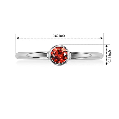 Red Garnet 0.10 ctw Solitaire Ring in Sterling Silver (Size 8.0)