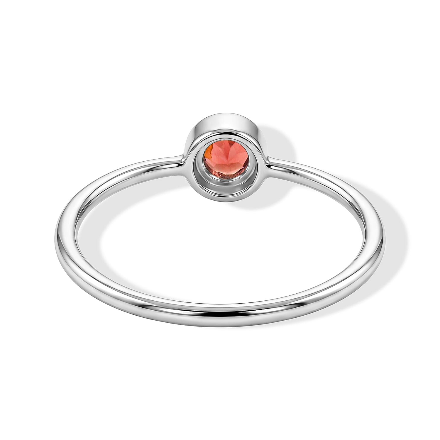 Red Garnet 0.40 ctw Solitaire Ring in Sterling Silver (Size 7.0)
