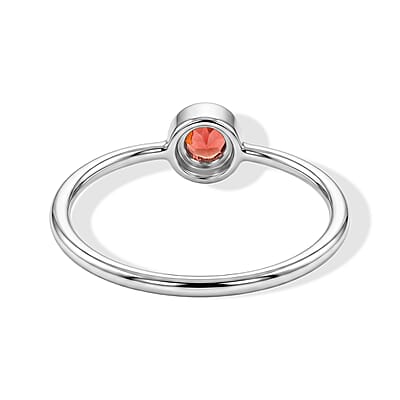 Red Garnet 0.40 ctw Solitaire Ring in Sterling Silver (Size 8.0)