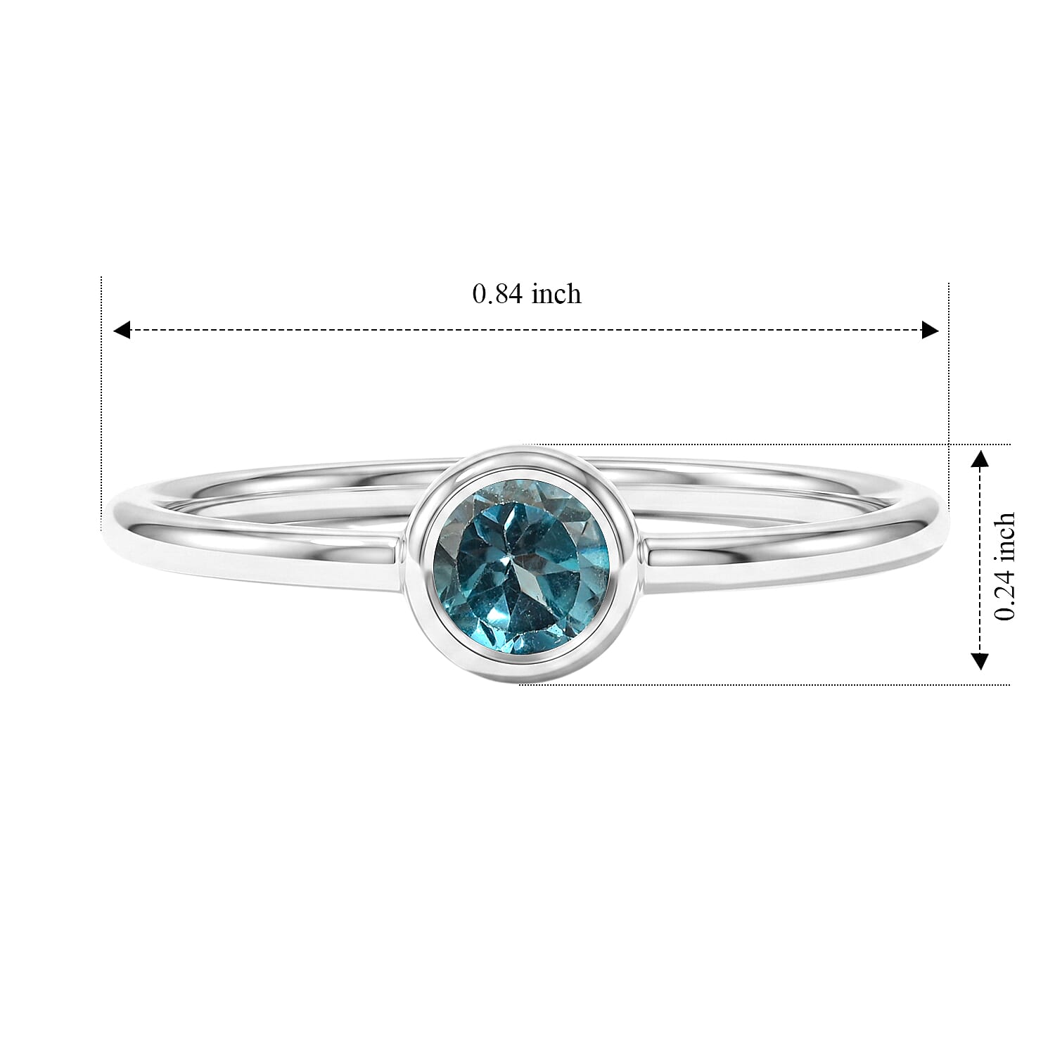 Blue Topaz 0.45 ctw Solitaire Ring in Sterling Silver (Size 8.0)