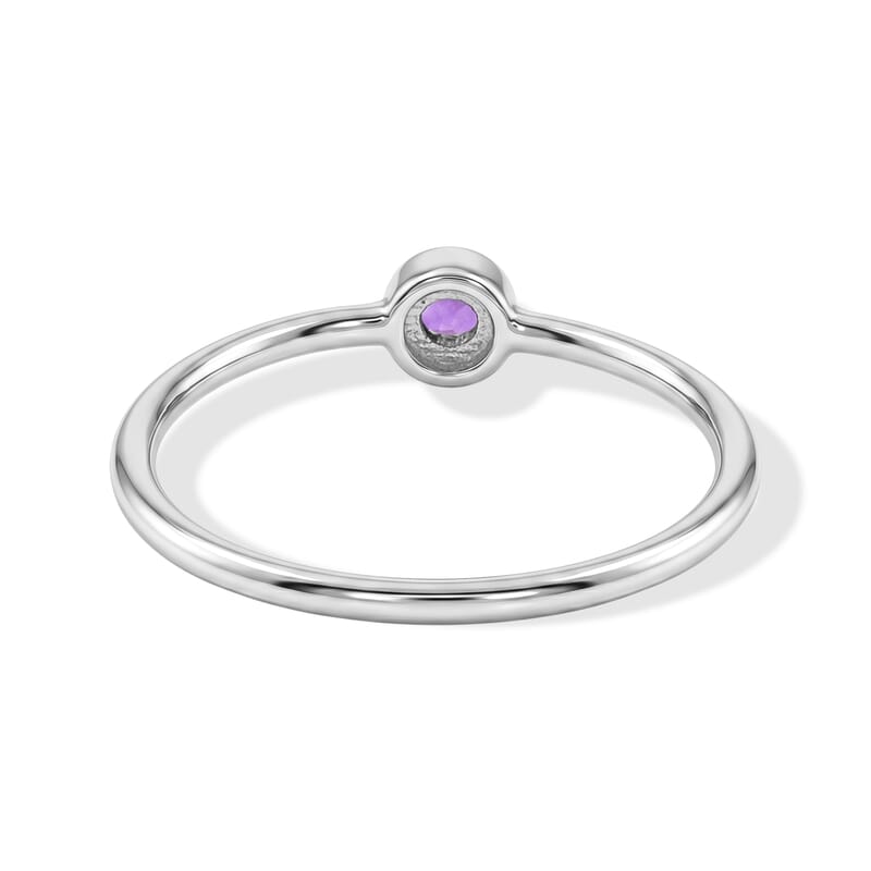 Amethyst 0.06 ctw Solitaire Ring in Sterling Silver (Size 8.5)