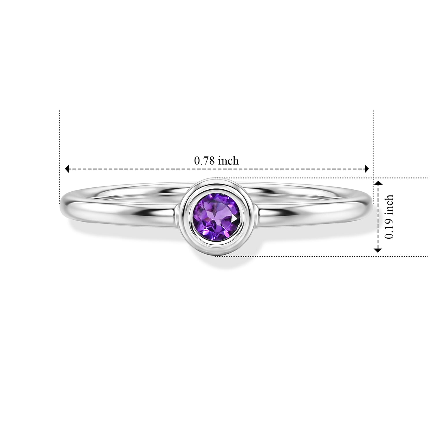 Amethyst 0.06 ctw Solitaire Ring in Sterling Silver (Size 9.0)