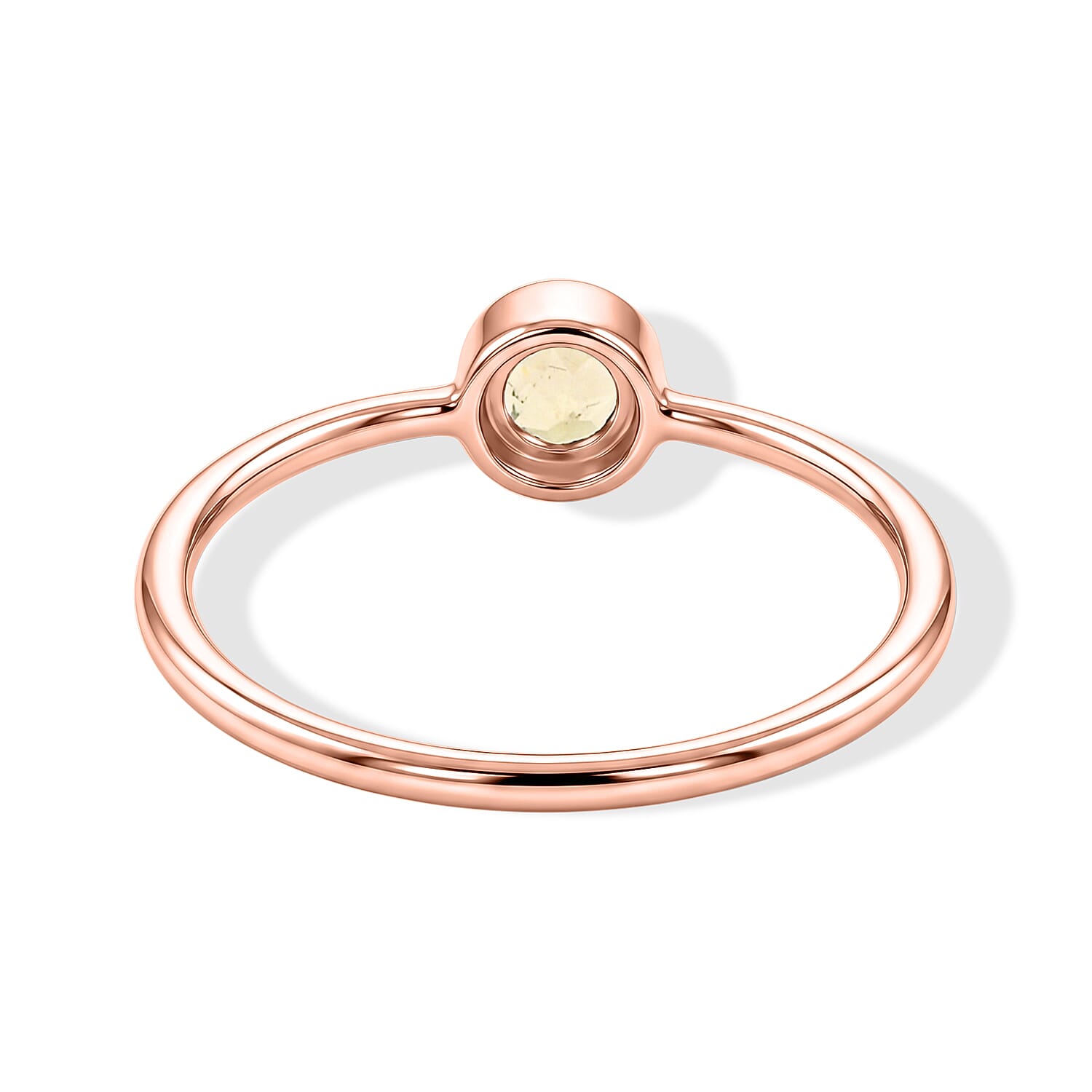 Hebei Peridot 0.25 ctw Solitaire Ring in 14K Rose Gold Over Sterling Silver (Size 8.0)