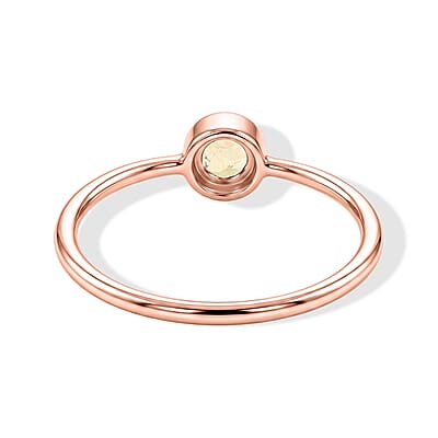 Hebei Peridot 0.25 ctw Solitaire Ring in 14K Rose Gold Over Sterling Silver (Size 8.0)