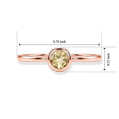 Hebei Peridot 0.25 ctw Solitaire Ring in 14K Rose Gold Over Sterling Silver (Size 8.0)