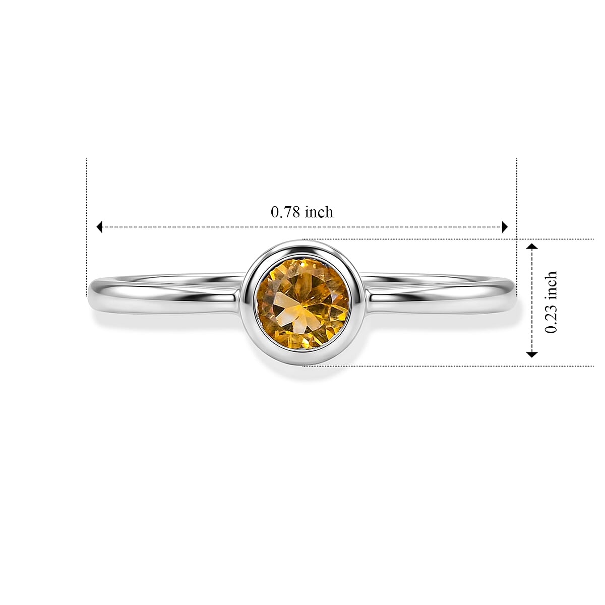 Citrine 0.25 ctw Solitaire Ring in Sterling Silver (Size 9.0) image number 5