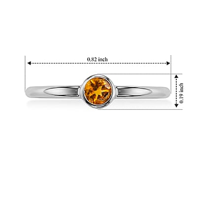 Citrine 0.08 ctw Solitaire Ring in Sterling Silver (Size 7.0)
