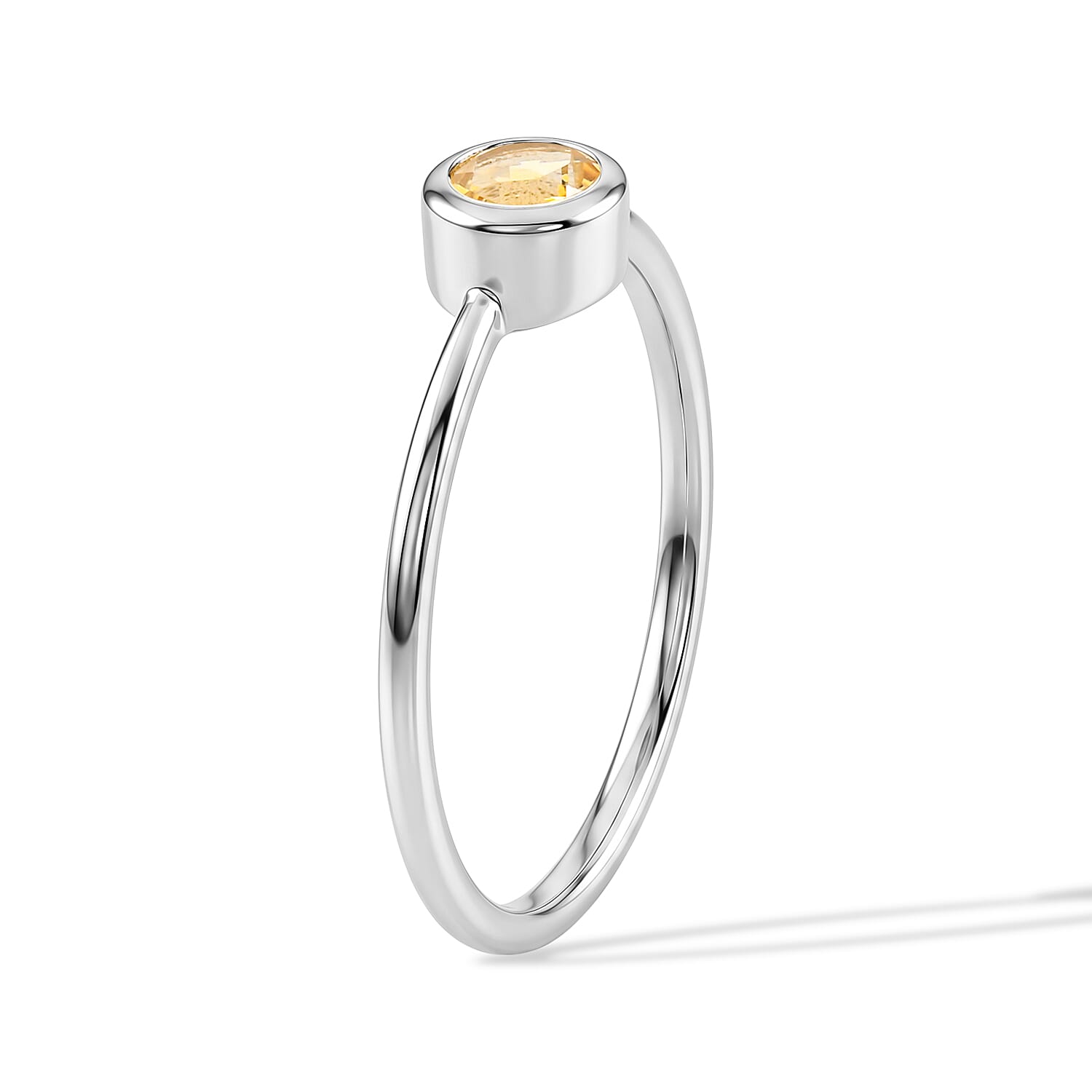 Citrine 0.55 ctw Solitaire Ring in Sterling Silver (Size 8.0)