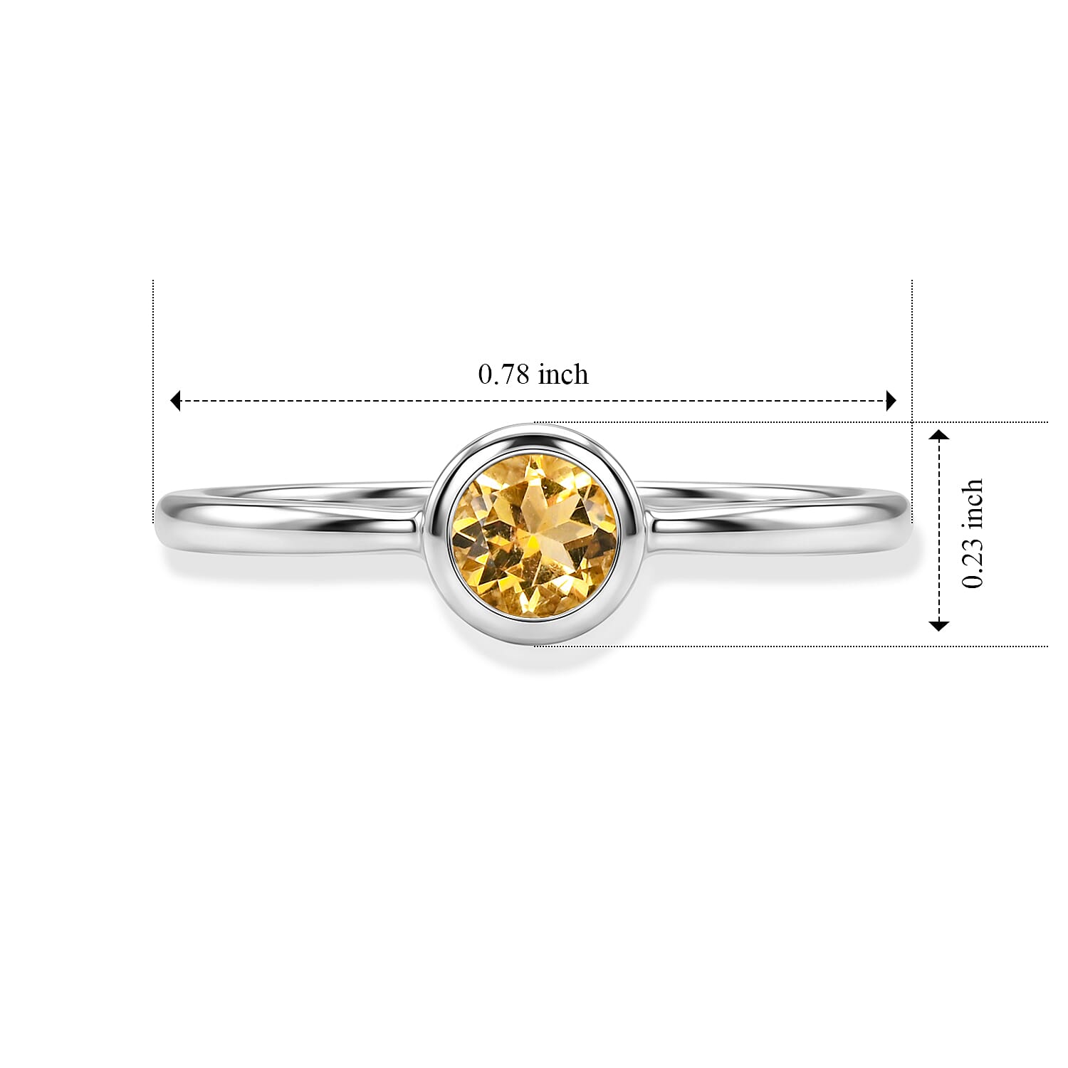 Citrine 0.55 ctw Solitaire Ring in Sterling Silver (Size 8.0)