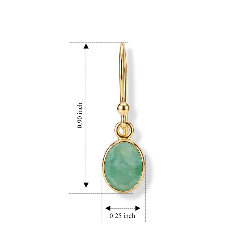 Kagem Zambian Emerald 2.00 ctw Earrings in 14K Yellow Gold Over Sterling Silver