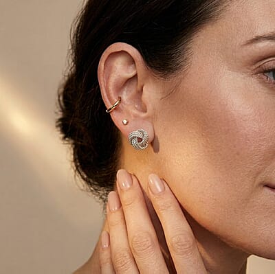 Knotted Earrings in Sterling Silver 2.4 Grams