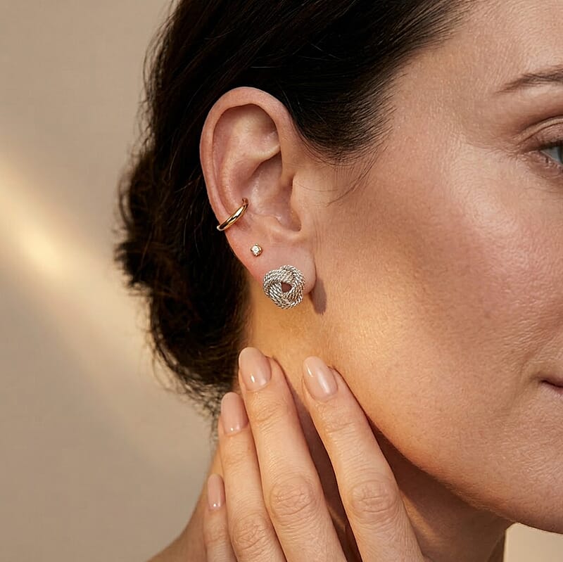 Knotted Earrings in Sterling Silver 2.4 Grams