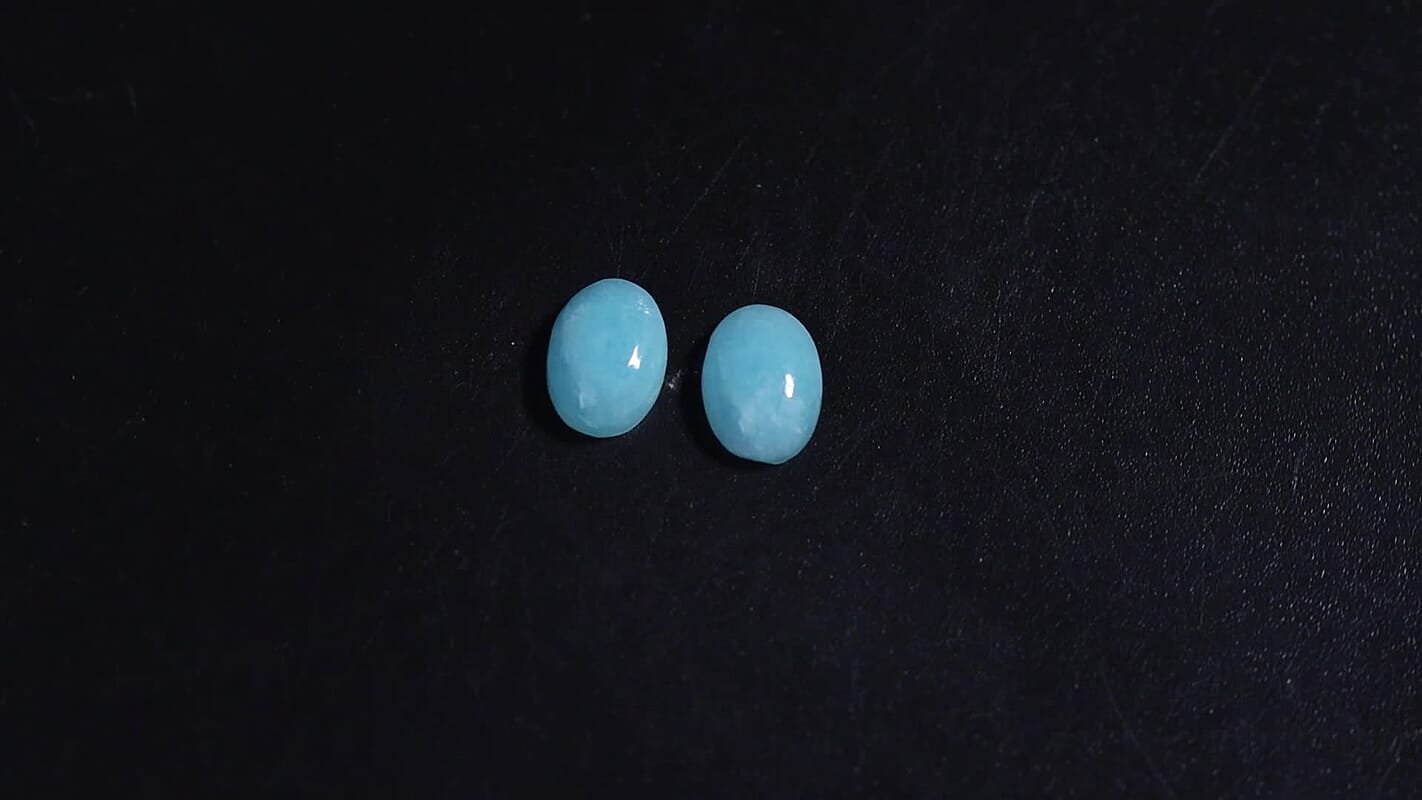 Amazonite Set of 2 (Ovl 7x5 mm) 0.75 ctw
