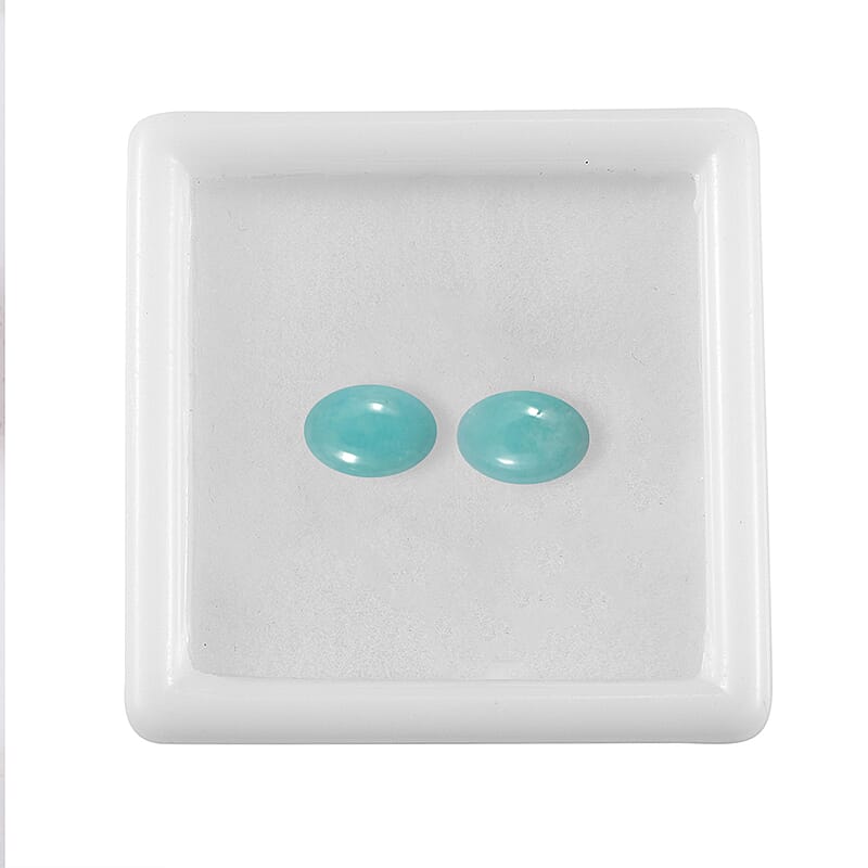 Amazonite Set of 2 (Ovl 7x5 mm) 0.75 ctw