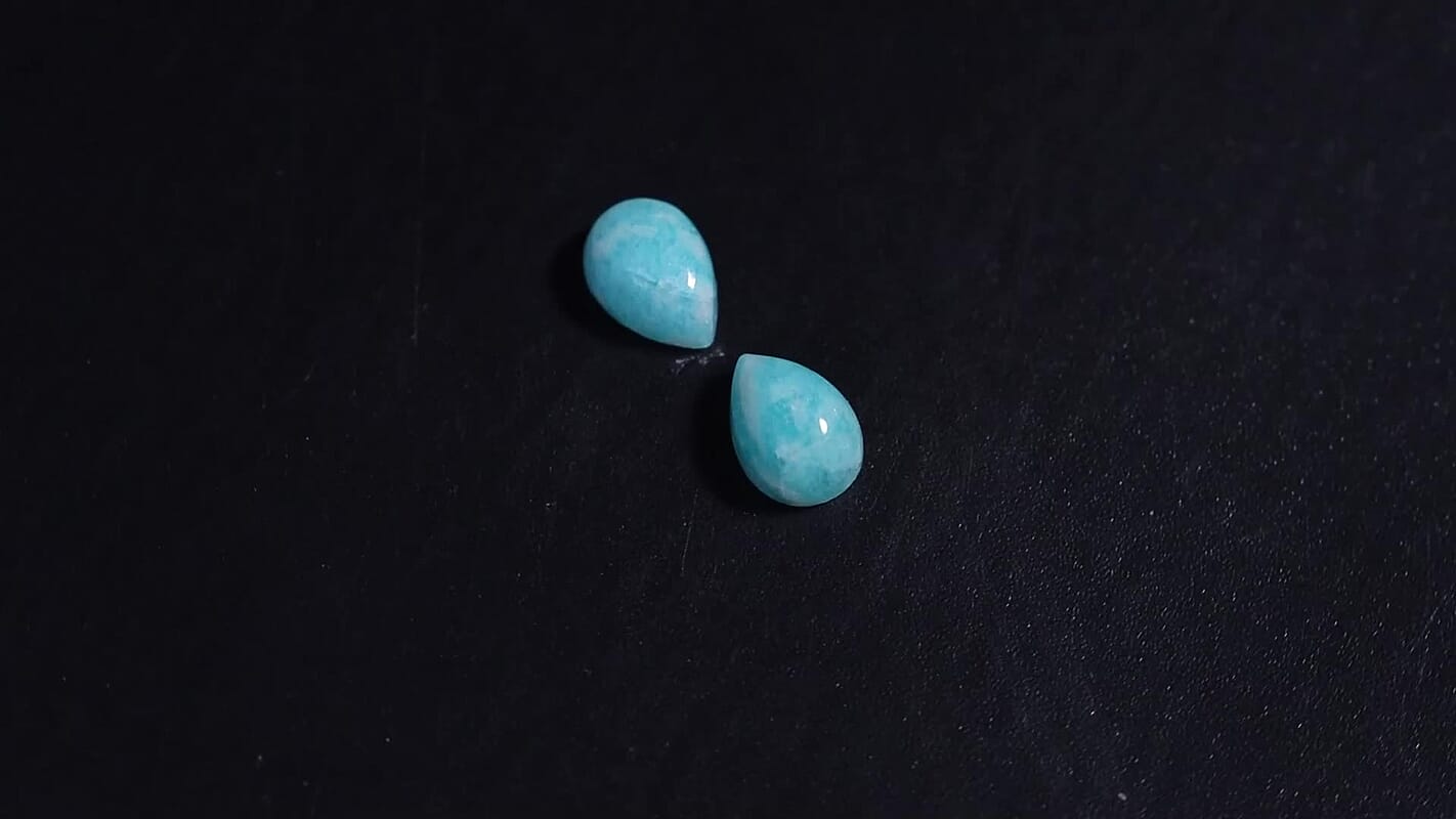 Amazonite Set of 2 (Pear 7x5 mm) 1.38 ctw