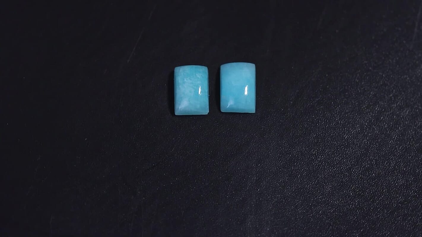 Amazonite Set of 2 (Bgt 7x5 mm) 1.68 ctw