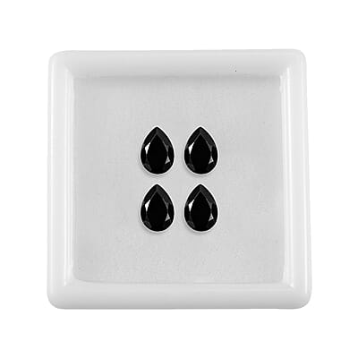 Black Onyx Set of 4 (Pear 7x5 mm) 0.48 ctw