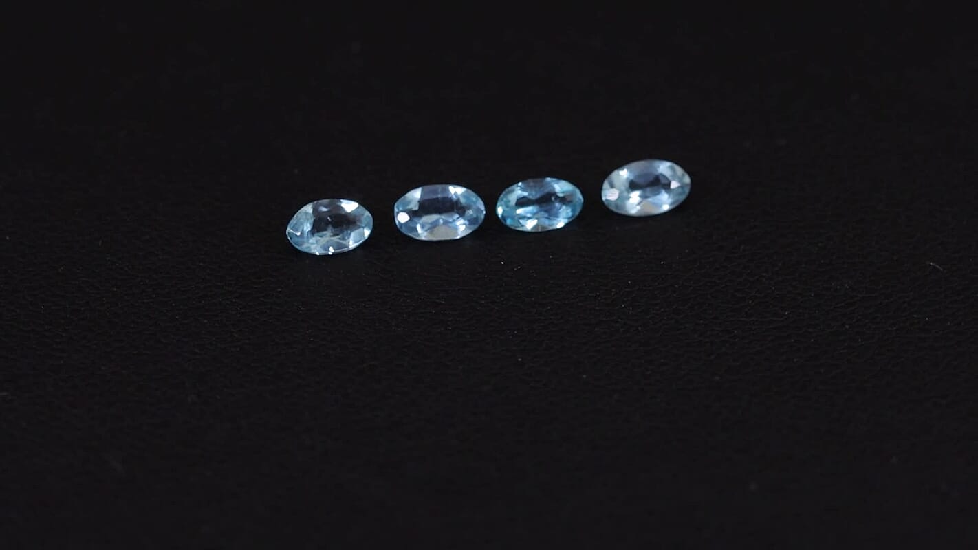 Lagoon Apatite Set of 4 (Ovl 5x3 mm) 0.85 ctw