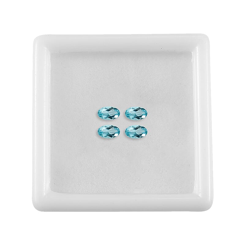 Lagoon Apatite Set of 4 (Ovl 5x3 mm) 0.85 ctw