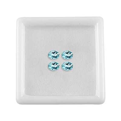 AA Blue Apatite Set of 4 (Ovl 5x4 mm) 1.40 ctw