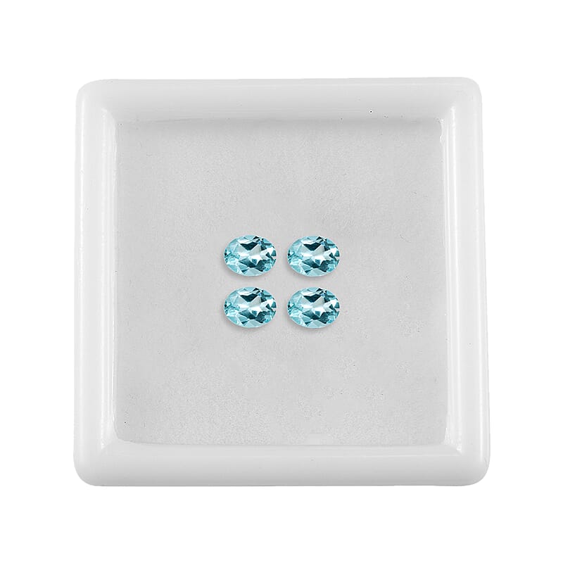 AA Blue Apatite Set of 4 (Ovl 5x4 mm) 1.40 ctw