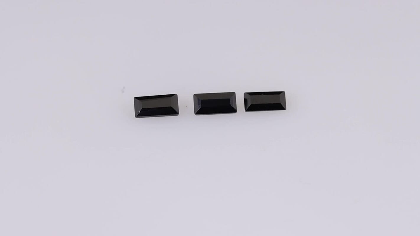 Thai Black Spinel Set of 3 (Bgt 6x3 mm) 1.08 ctw