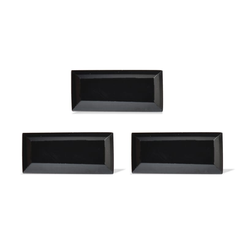 Thai Black Spinel Set of 3 (Baguette) 0.55 ctw