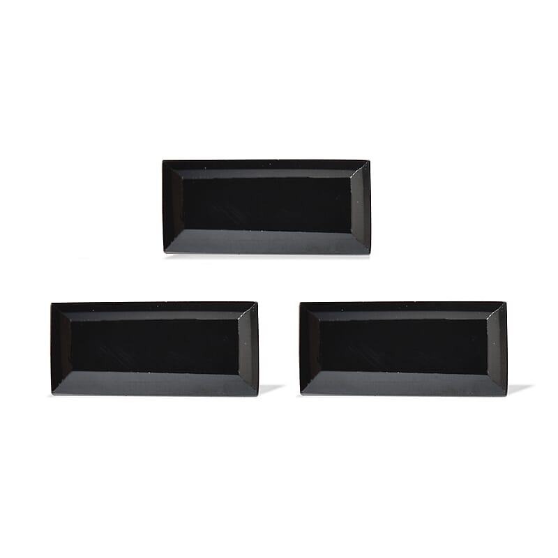Thai Black Spinel Set of 3 (Bgt 7x3 mm) 0.55 ctw