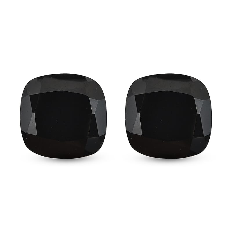Thai Black Spinel Set of 2 (Cush 6x6 mm) 2.04 ctw