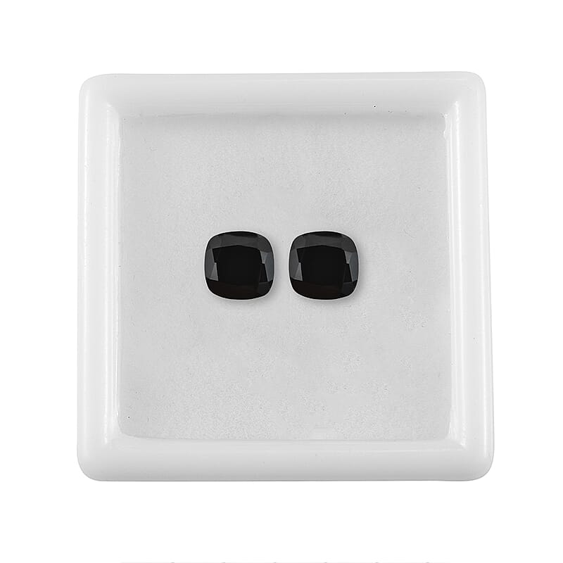 Thai Black Spinel Set of 2 (Cush 6x6 mm) 2.04 ctw