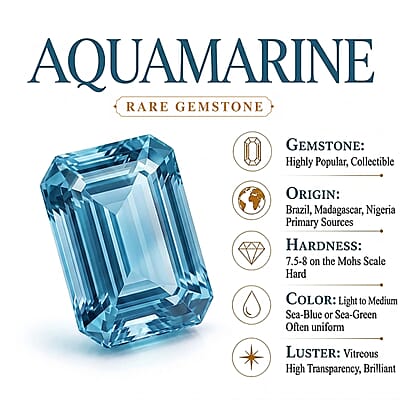 Premium Esprito Aquamarine and Luxuriant Lab Grown Diamond G-H SI 1.65 ctw Ring in 18K Vermeil Rose Gold Over Sterling Silver (Size 8.5)