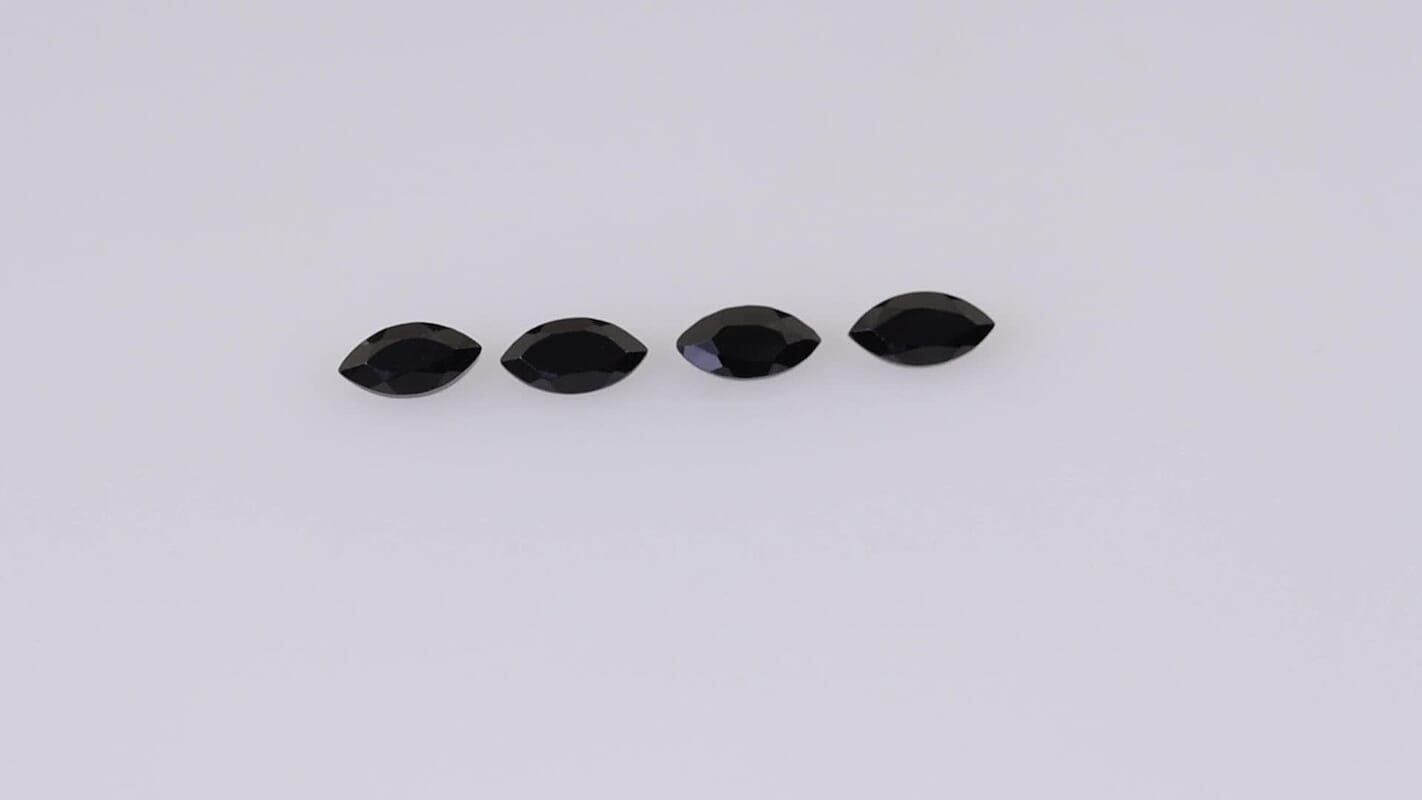 Thai Black Spinel Set of 4 (Mrq 6x3 mm) 1.25 ctw