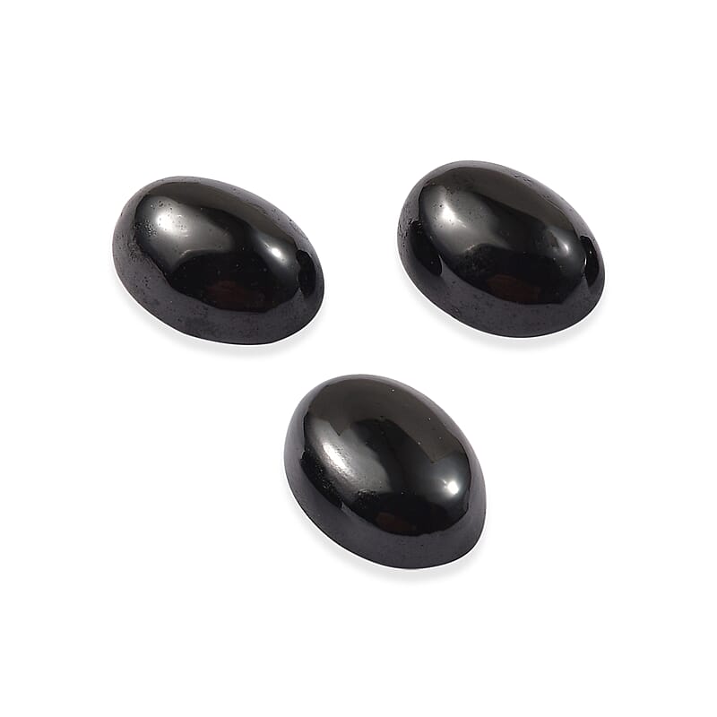 Thai Black Spinel Set of 3 (Ovl 7x5 mm) 2.89 ctw