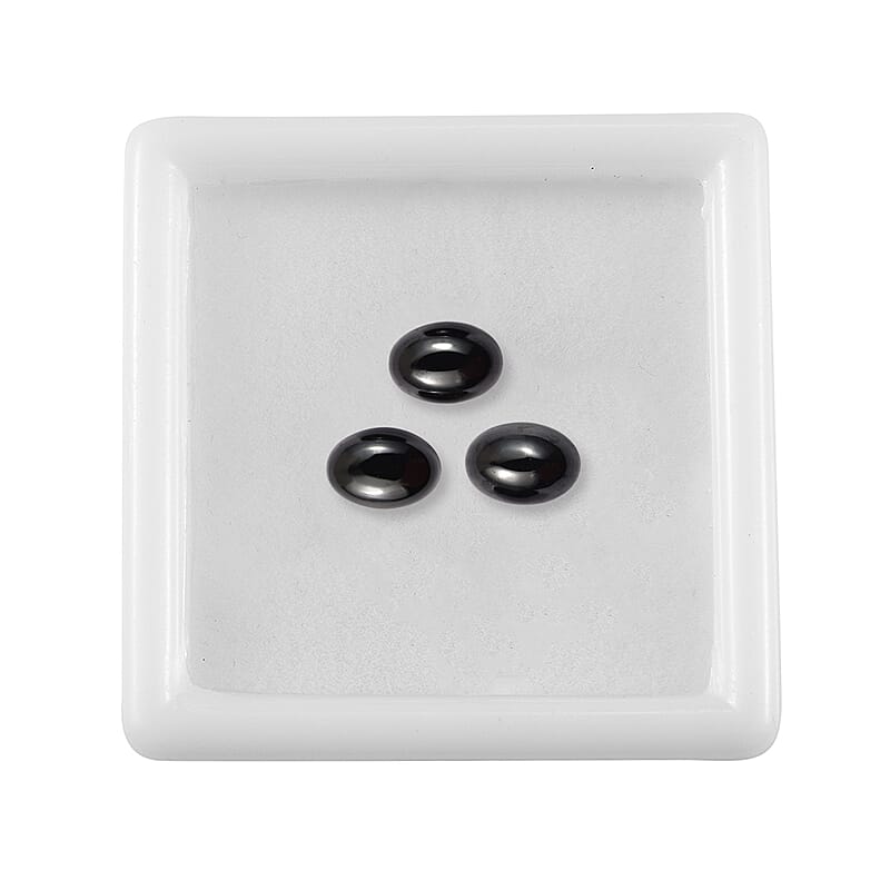 Thai Black Spinel Set of 3 (Ovl 7x5 mm) 2.89 ctw