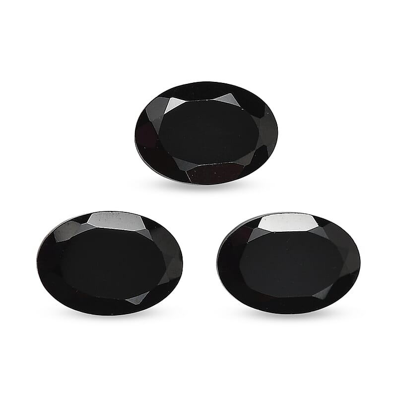 Thai Black Spinel Set of 3 (Ovl 7x5 mm) 2.82 ctw