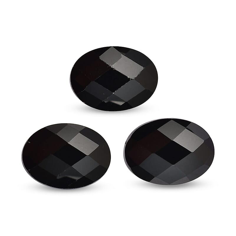 Thai Black Spinel Set of 3 (Ovl 7x5 mm) 2.61 ctw