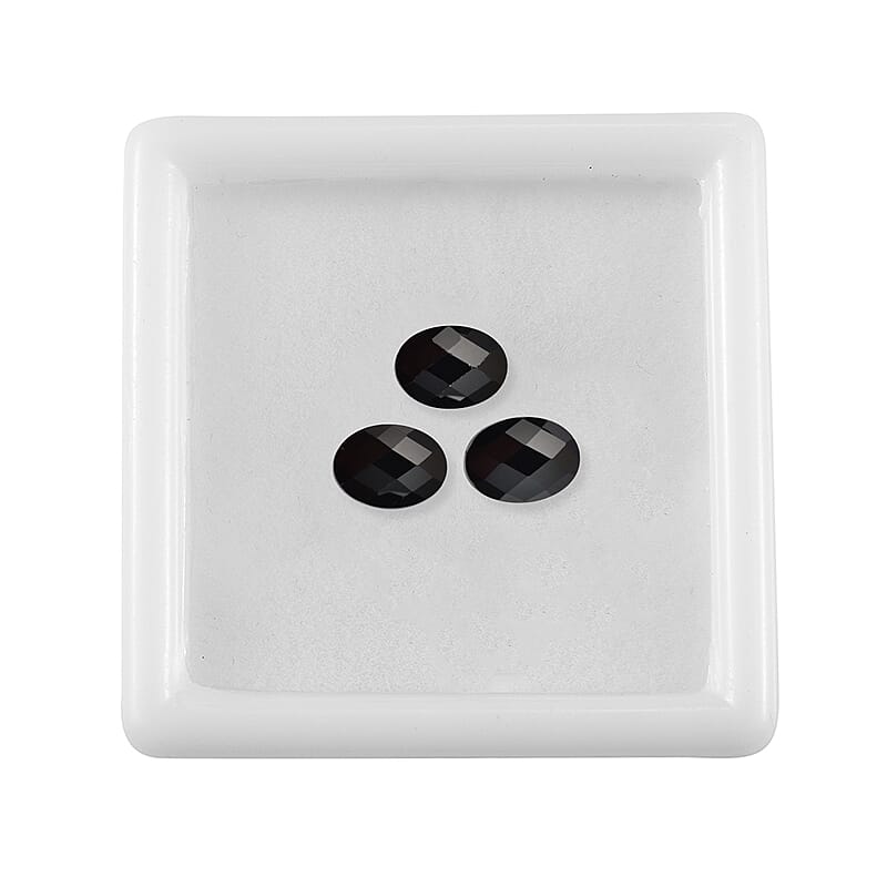 Thai Black Spinel Set of 3 (Ovl 7x5 mm) 2.61 ctw