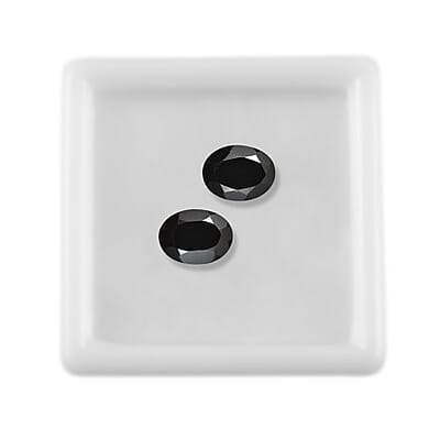 Thai Black Spinel Set of 2 (Ovl 8x6 mm) 2.81 ctw