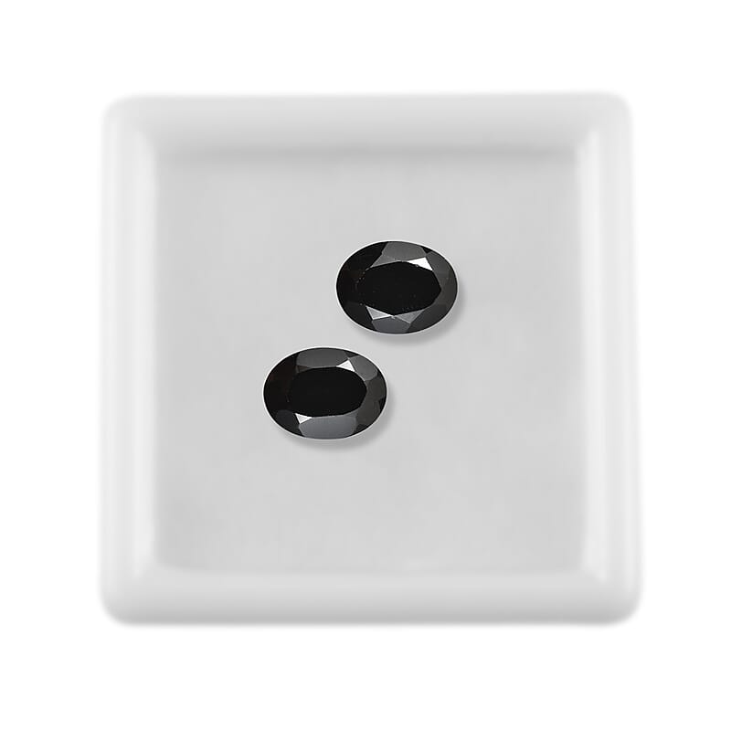 Thai Black Spinel Set of 2 (Ovl 8x6 mm) 2.81 ctw