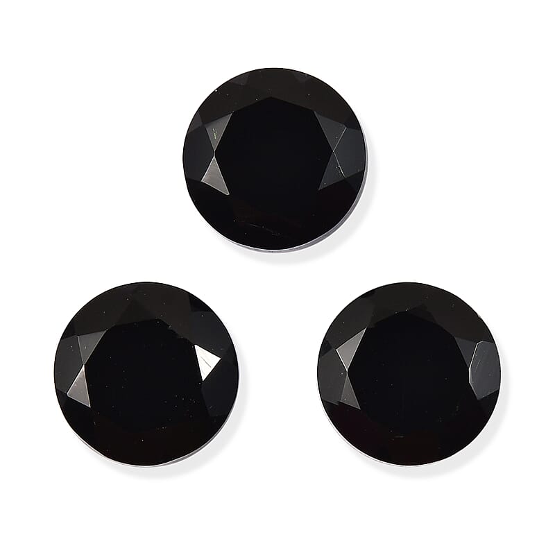 Thai Black Spinel Set of 3 (Rnd 6 mm) 2.70 ctw
