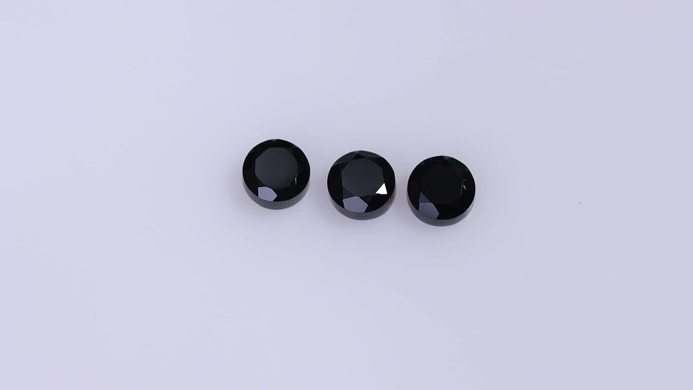 Thai Black Spinel Set of 3 (Rnd 6 mm) 2.70 ctw