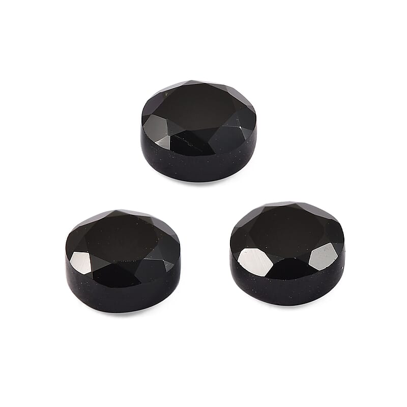 Thai Black Spinel Set of 3 (Rnd 6 mm) 2.70 ctw