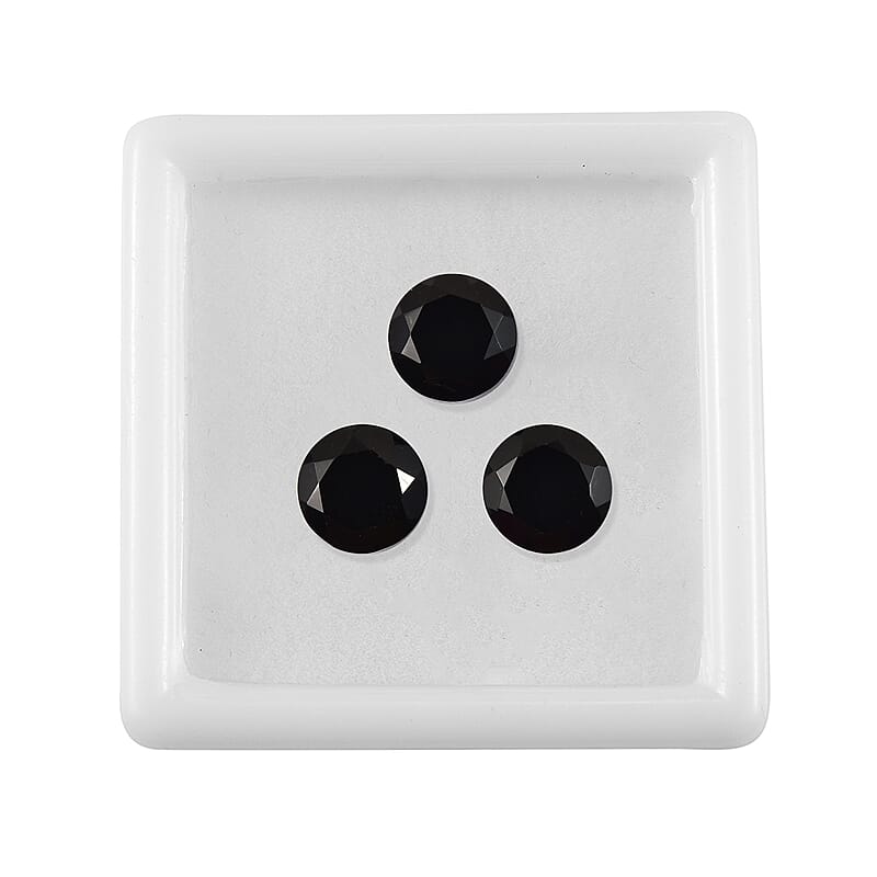 Thai Black Spinel Set of 3 (Rnd 6 mm) 2.70 ctw