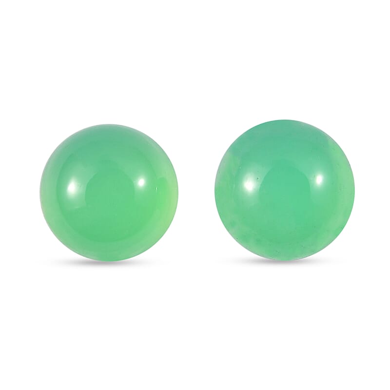 Blue Chalcedony Enhanced Set of 2 (Rnd 5 mm) 1.04 ctw