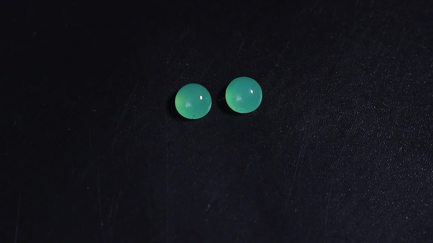 Blue Chalcedony Enhanced Set of 2 (Rnd 5 mm) 1.04 ctw