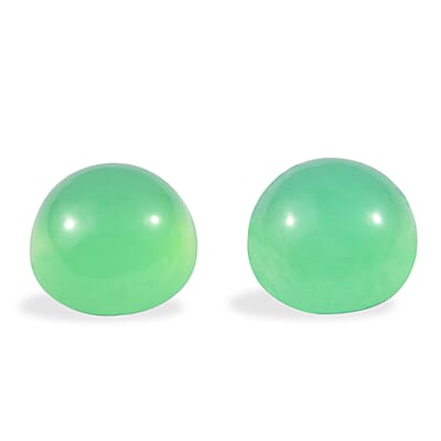 Blue Chalcedony Enhanced Set of 2 (Rnd 5 mm) 1.04 ctw