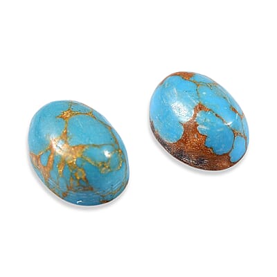 Blue Mojave Turquoise Set of 2 (Ovl 7x5 mm) 0.78 ctw