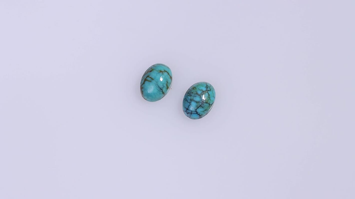 Blue Moon Turquoise Set of 2 (Ovl 7x5 mm) 1.28 ctw