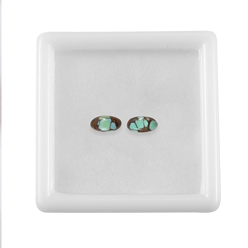 Blue Moon Turquoise Set of 2 (Ovl 8x4 mm) 0.98 ctw