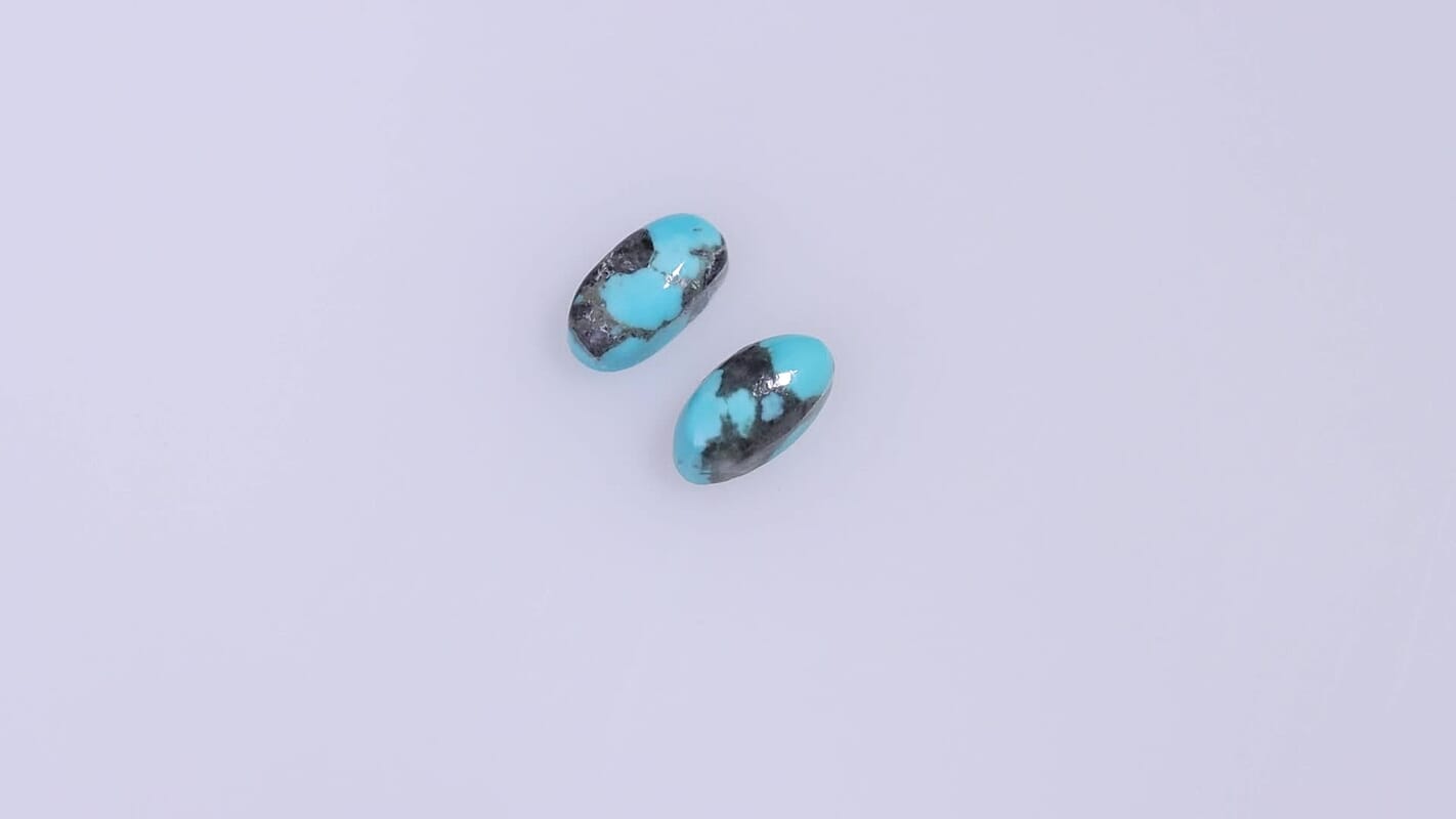 AA Blue Moon Turquoise Set of 2 (Ovl 8x4 mm) 1.35 ctw